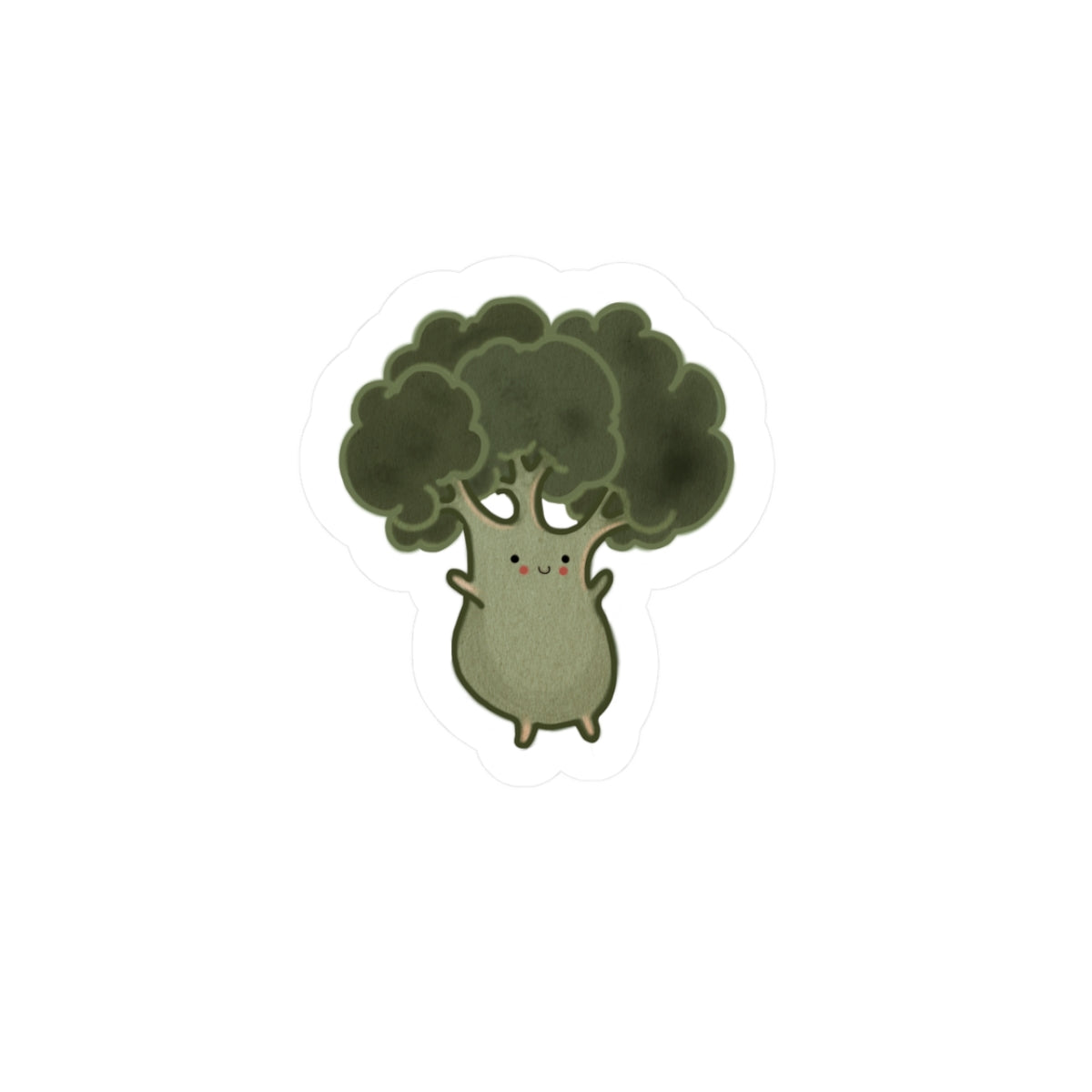 Cute Broccoli Sticker — Kawaii Veggie Kiss-Cut Sticker for Laptops & Water Bottles