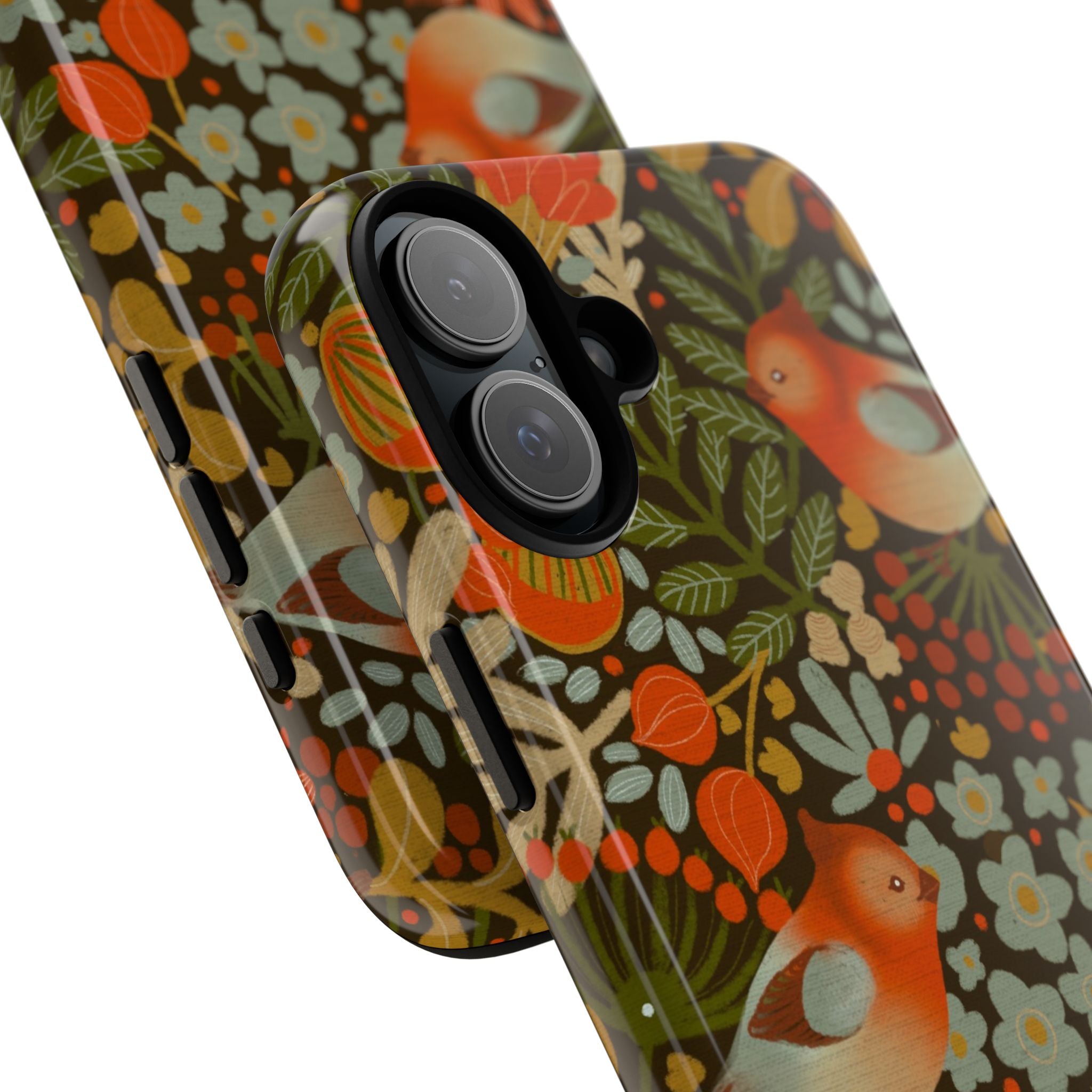 Retro Floral Birds Phone Case | Protective iPhone Cover