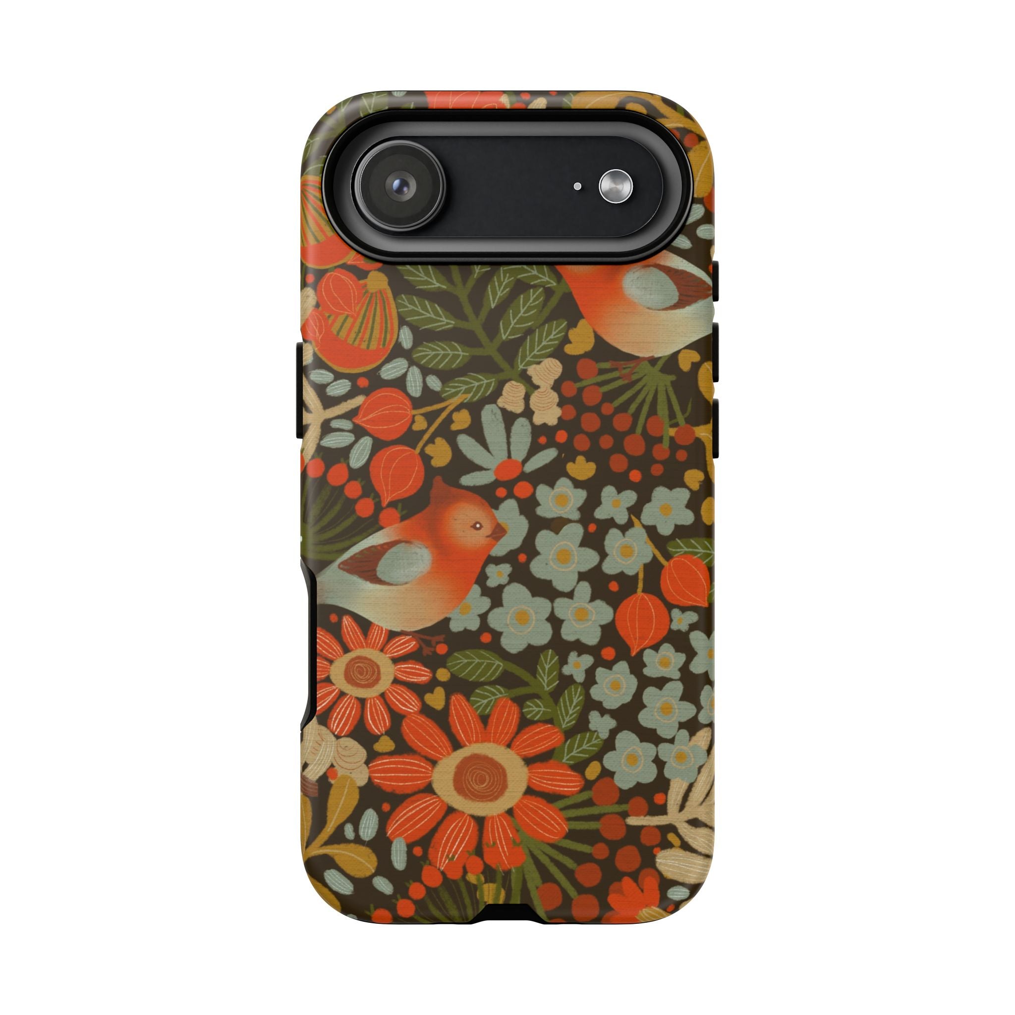 Retro Floral Birds Phone Case | Protective iPhone Cover