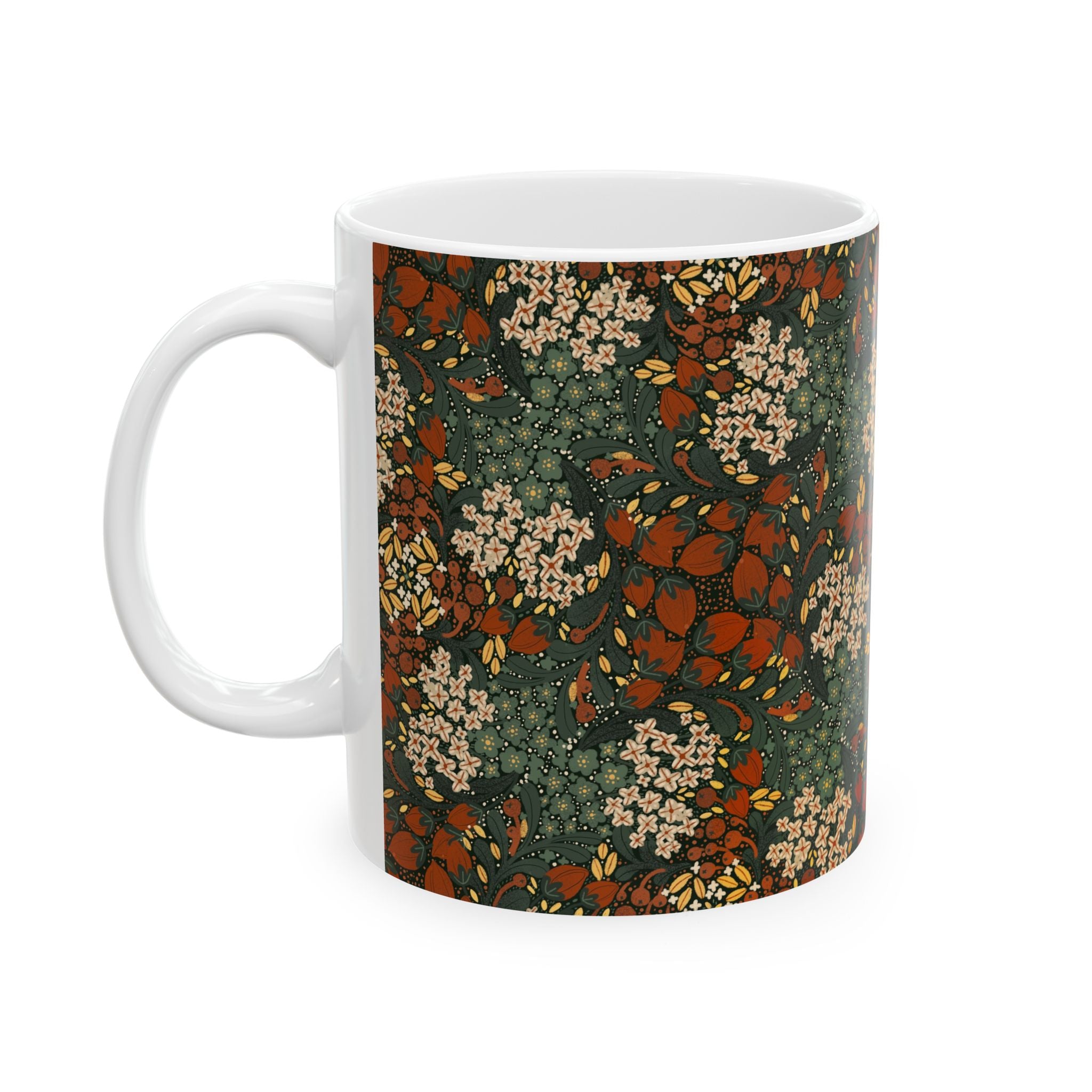 Vintage Floral Pattern Mug | Autumn Bouquet Ceramic Coffee Cup