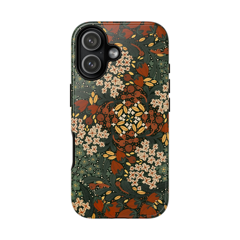 Autumn Floral Kaleidoscope Phone Case | Vintage Botanical Pattern