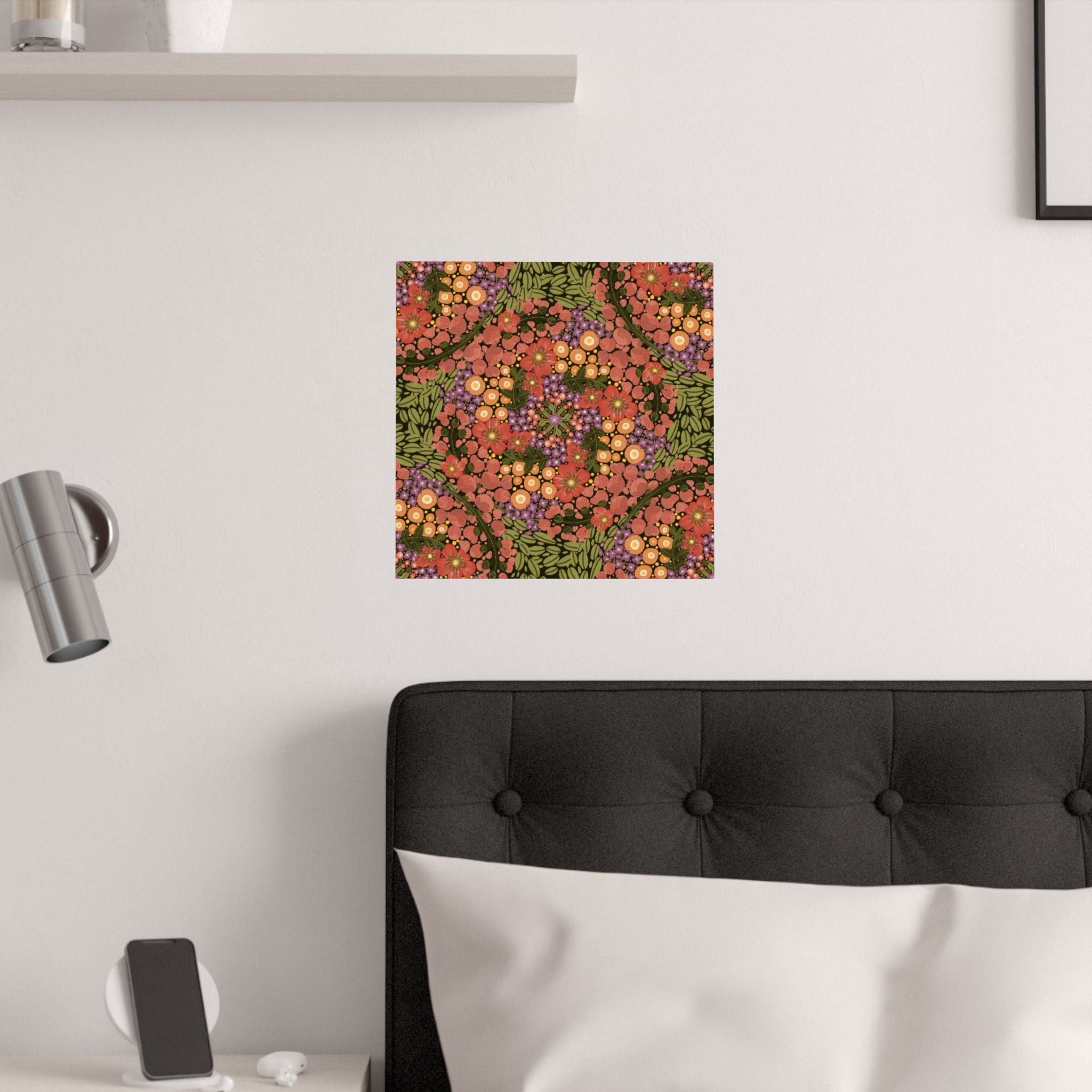 Floral Kaleidoscope Satin Poster