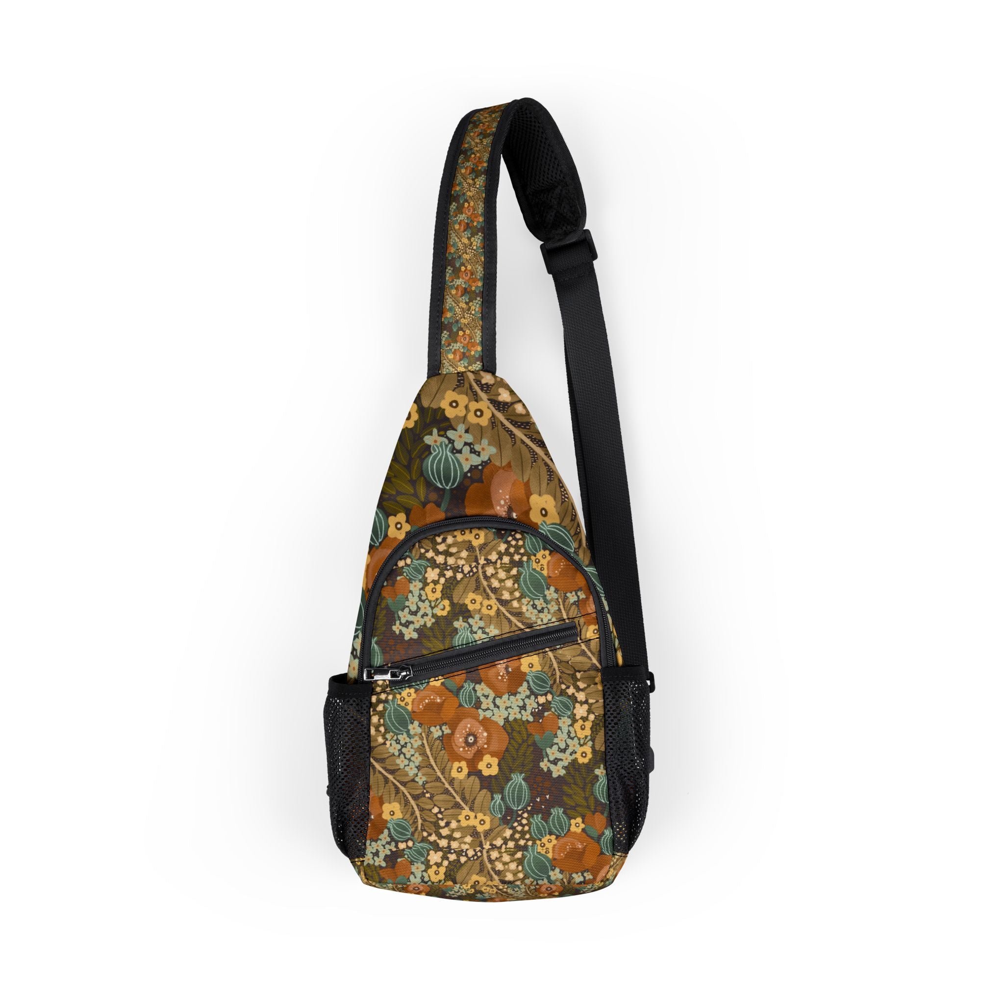 Retro Floral Chest Bag – Vintage Boho Sling Pack
