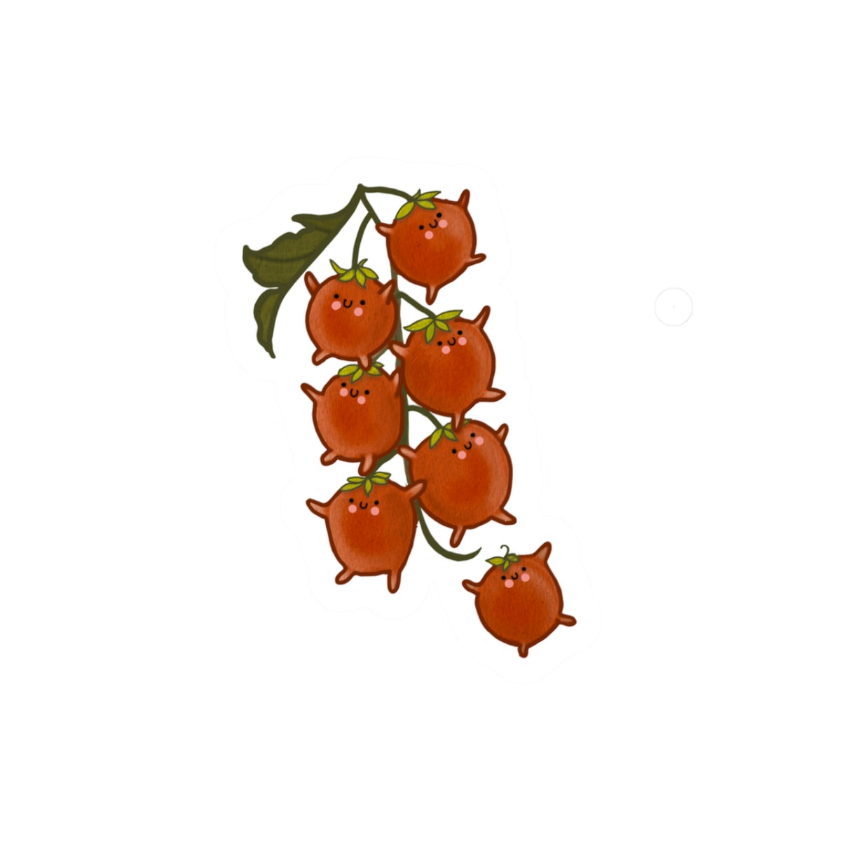 Tomato Vine Kiss-Cut Sticker — Cute Cherry Tomato Cluster Sticker for Laptops & Water Bottles