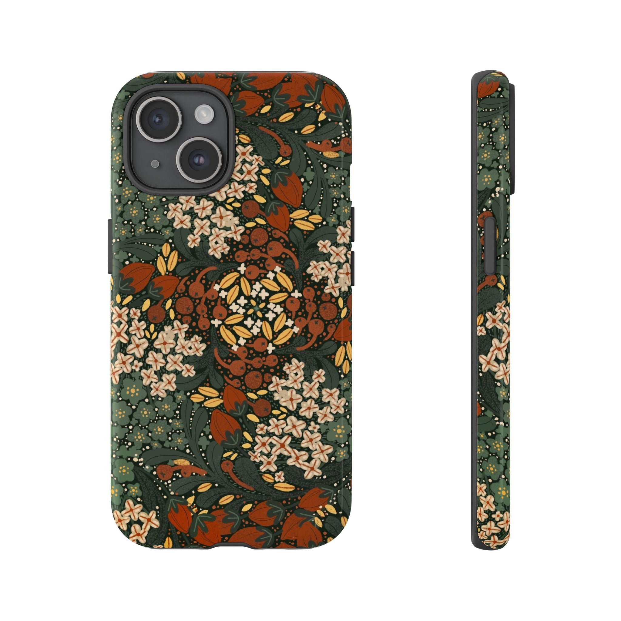 Autumn Floral Kaleidoscope Phone Case | Vintage Botanical Pattern