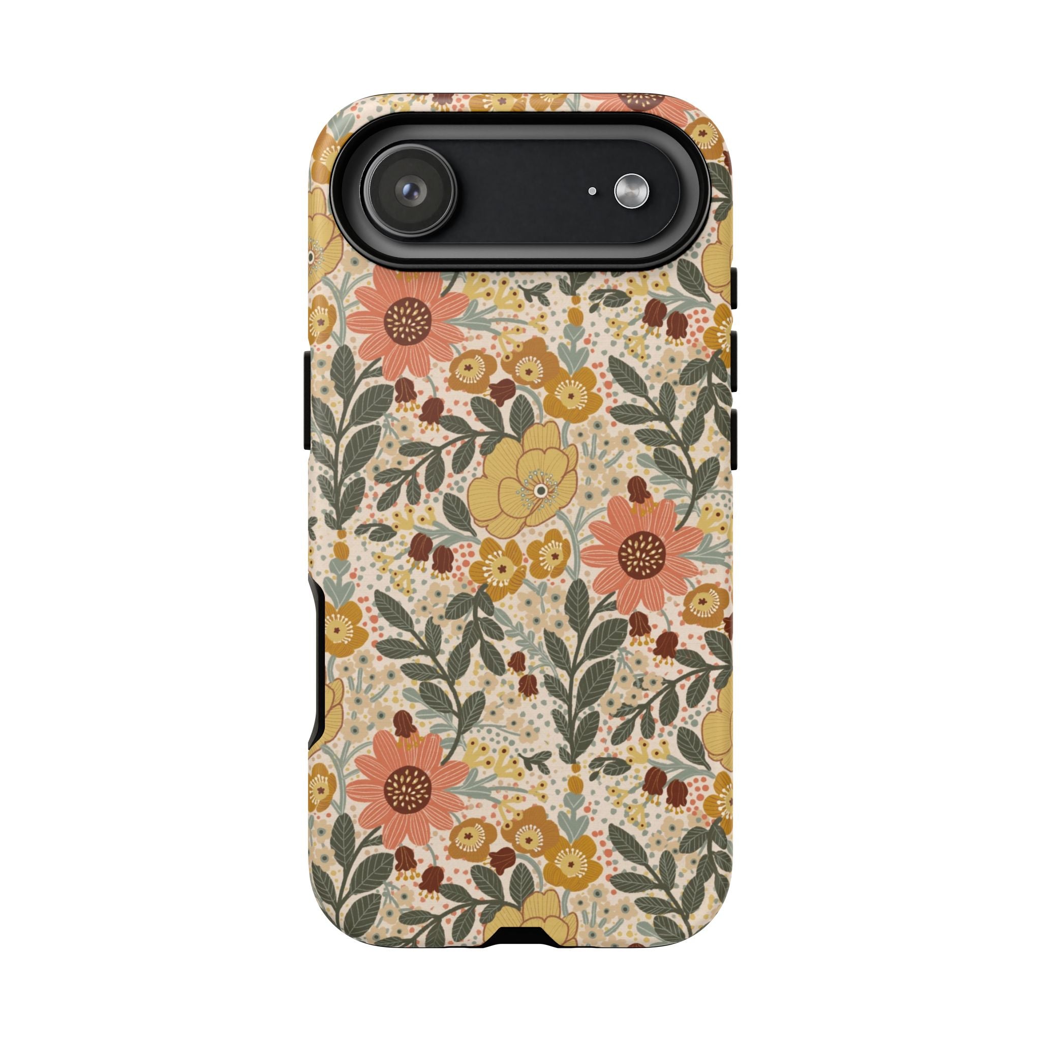 Vintage Floral Pattern Phone Case | Yellow Orange Wildflowers