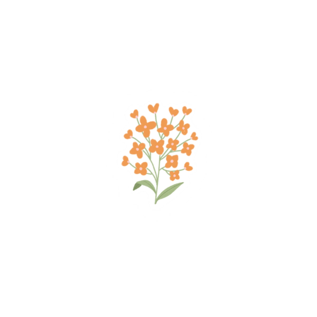 Orange Wildflower Kiss-Cut Sticker — Floral Laptop & Water Bottle Decal