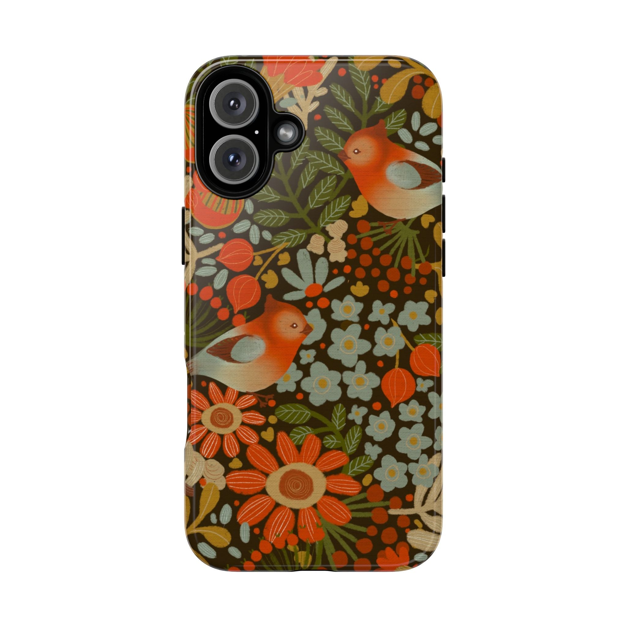 Retro Floral Birds Phone Case | Protective iPhone Cover