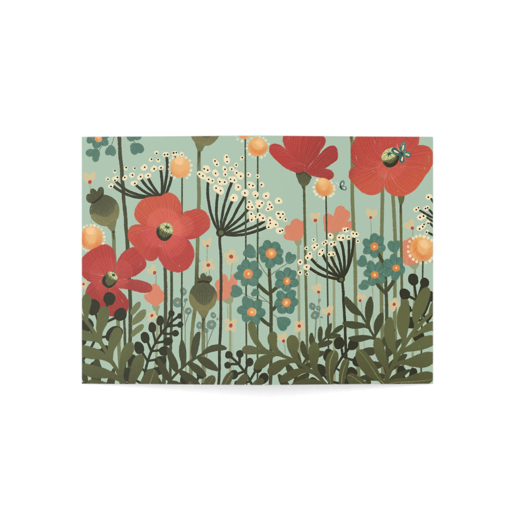 Floral Poppies Greeting Card — Blank Inside (Single or Bulk Packs)