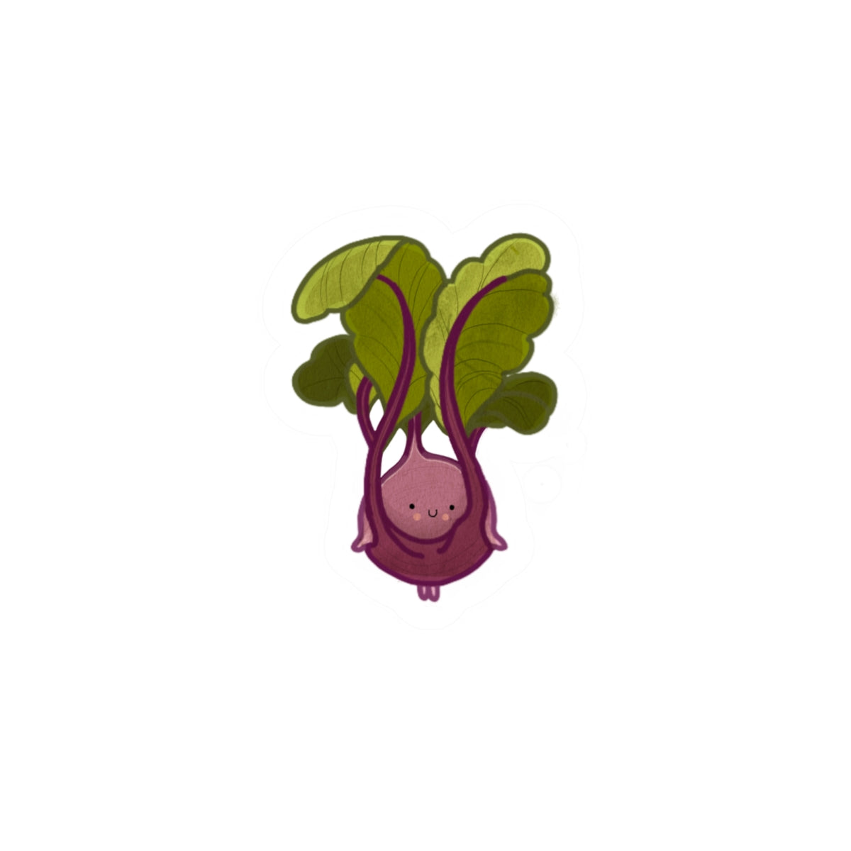 Cute Kawaii Beetroot Sticker — Happy Root Veggie Kiss-Cut Decal for Laptops & Water Bottles