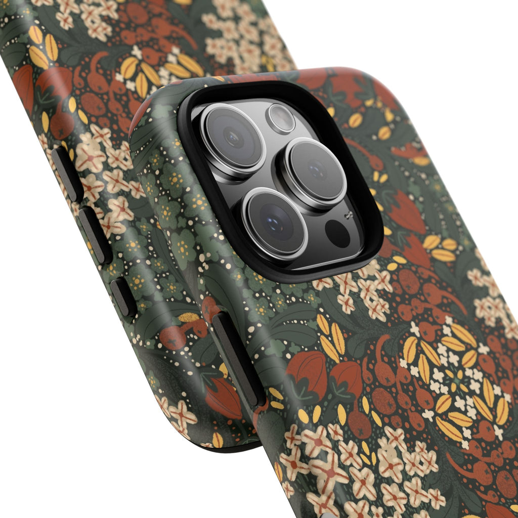 Autumn Floral Kaleidoscope Phone Case | Vintage Botanical Pattern
