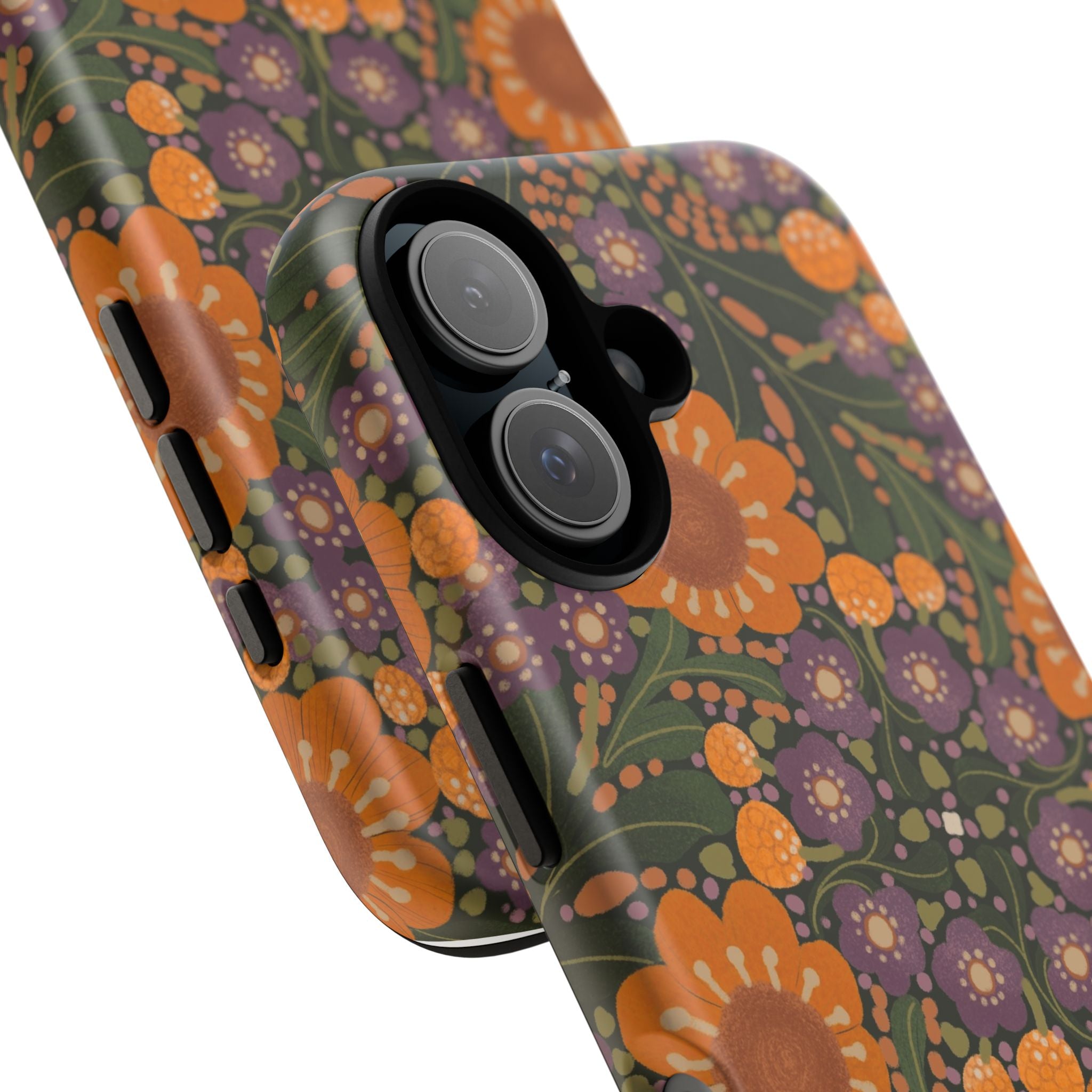 Retro Orange Floral Phone Case | Tough Case