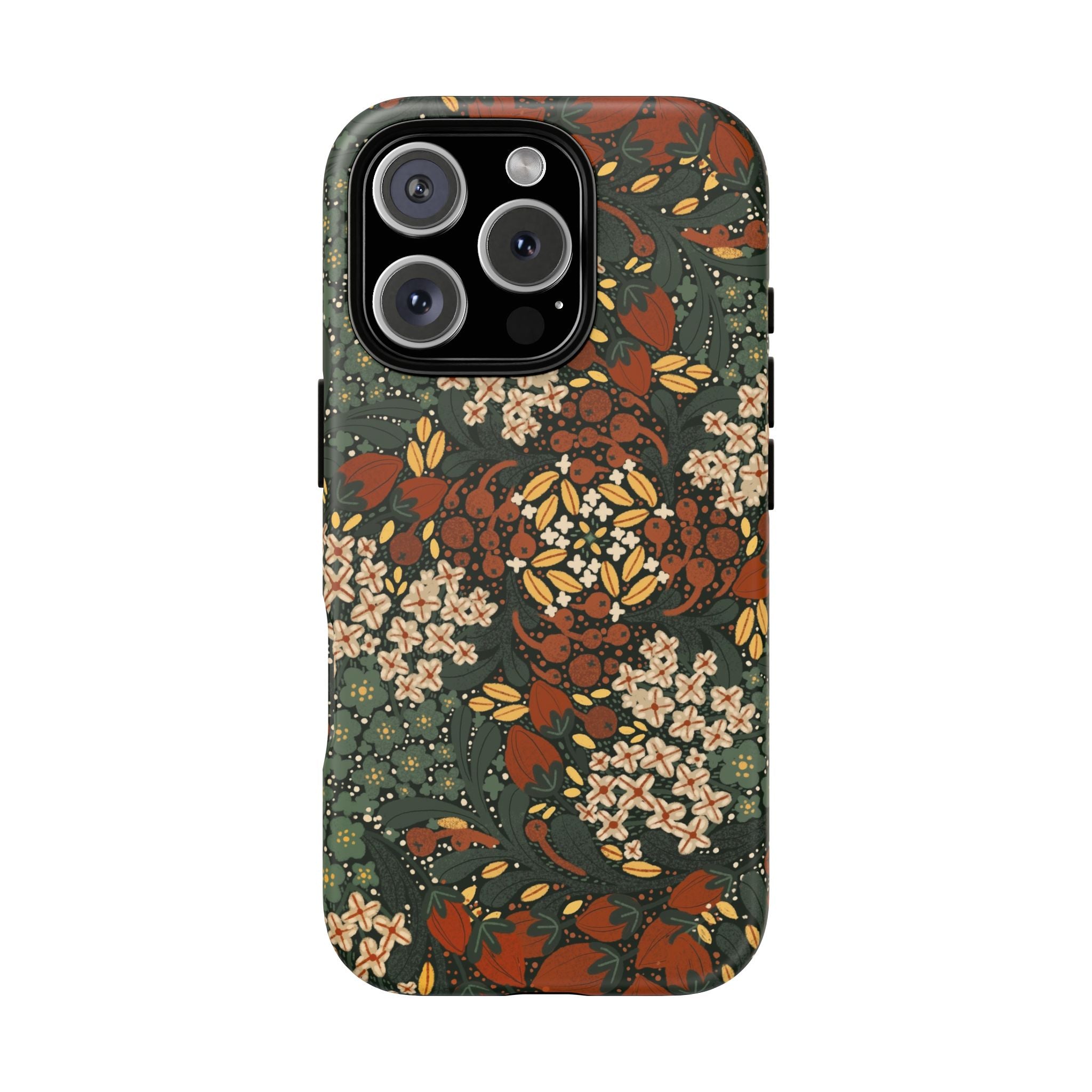 Autumn Floral Kaleidoscope Phone Case | Vintage Botanical Pattern