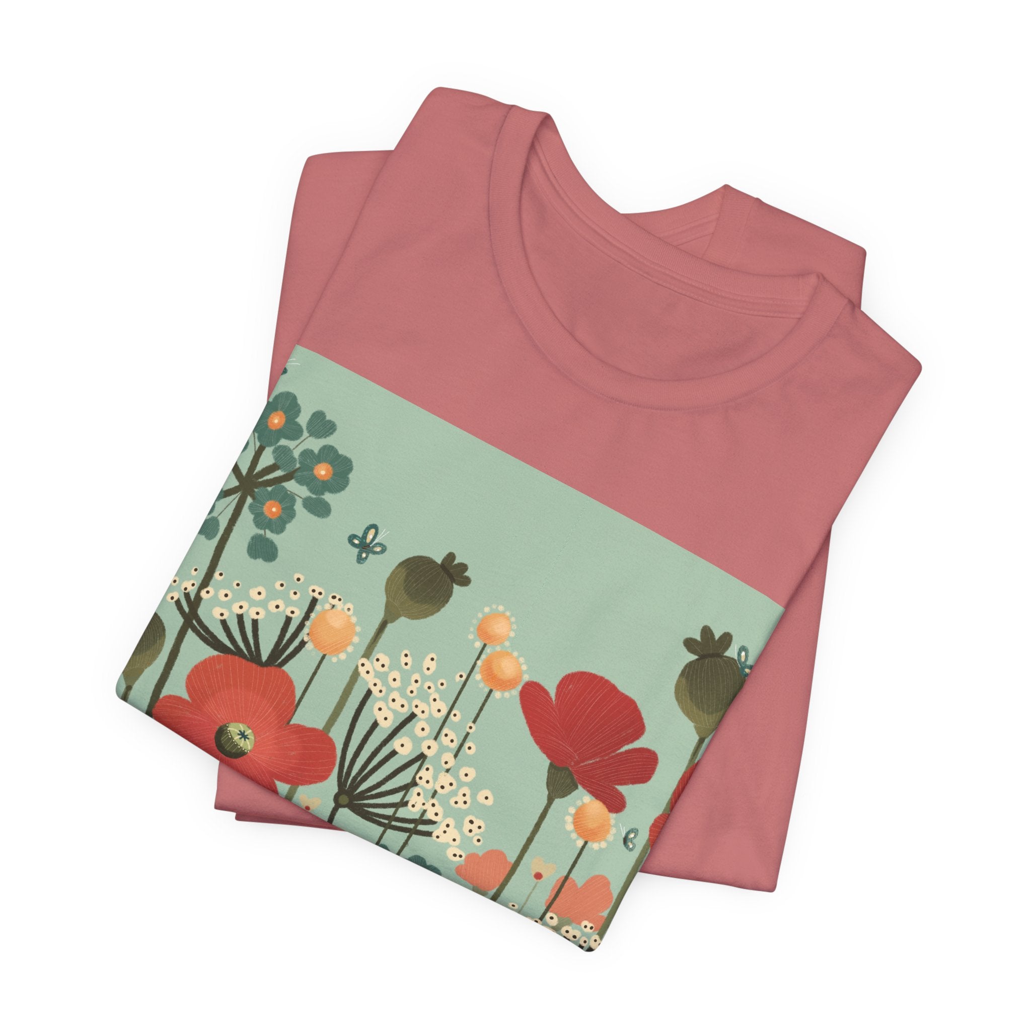 Floral Meadow Tee — Vintage Poppy Garden T‑Shirt