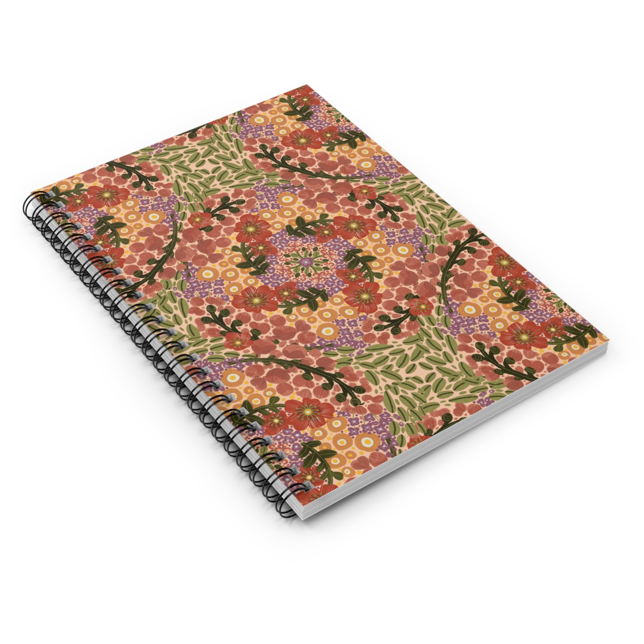 Vintage Floral Pattern Spiral Notebook | Ruled Journal