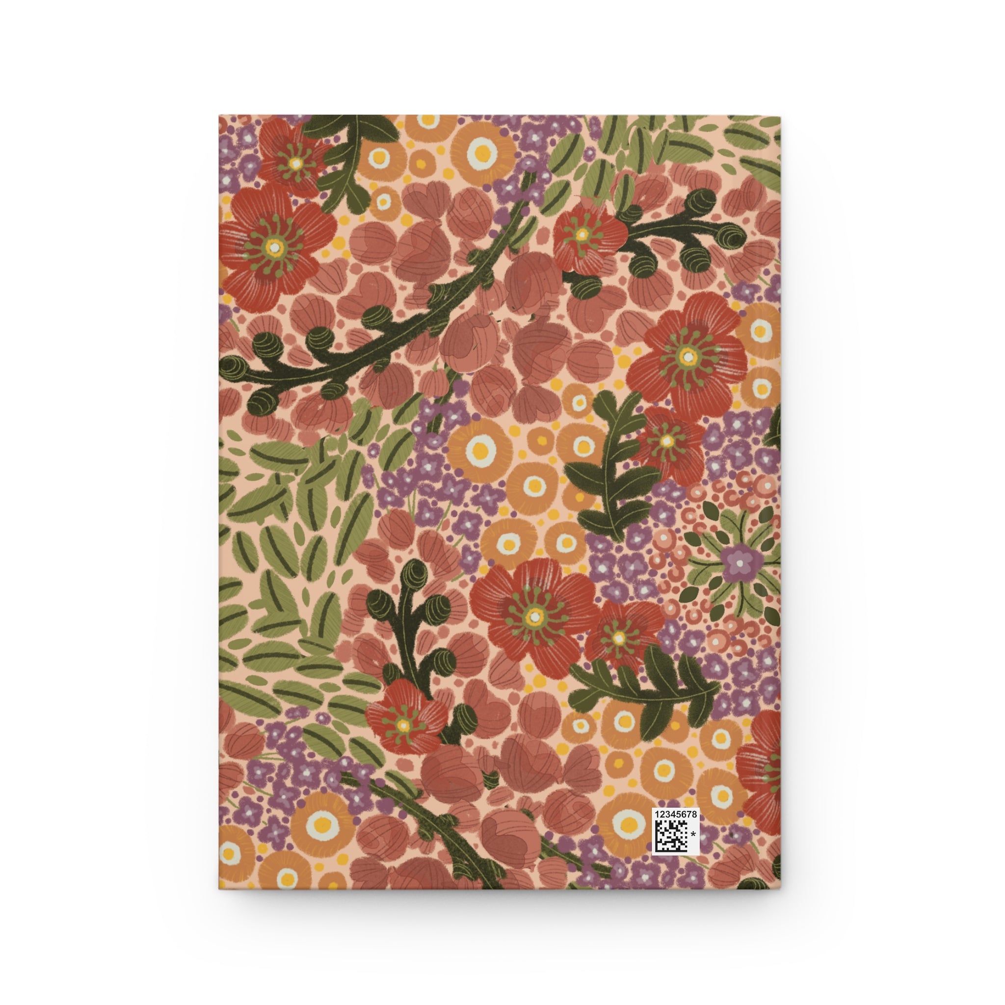 Vintage Floral Pattern Hardcover Journal | Botanical Notebook, Retro Flowers