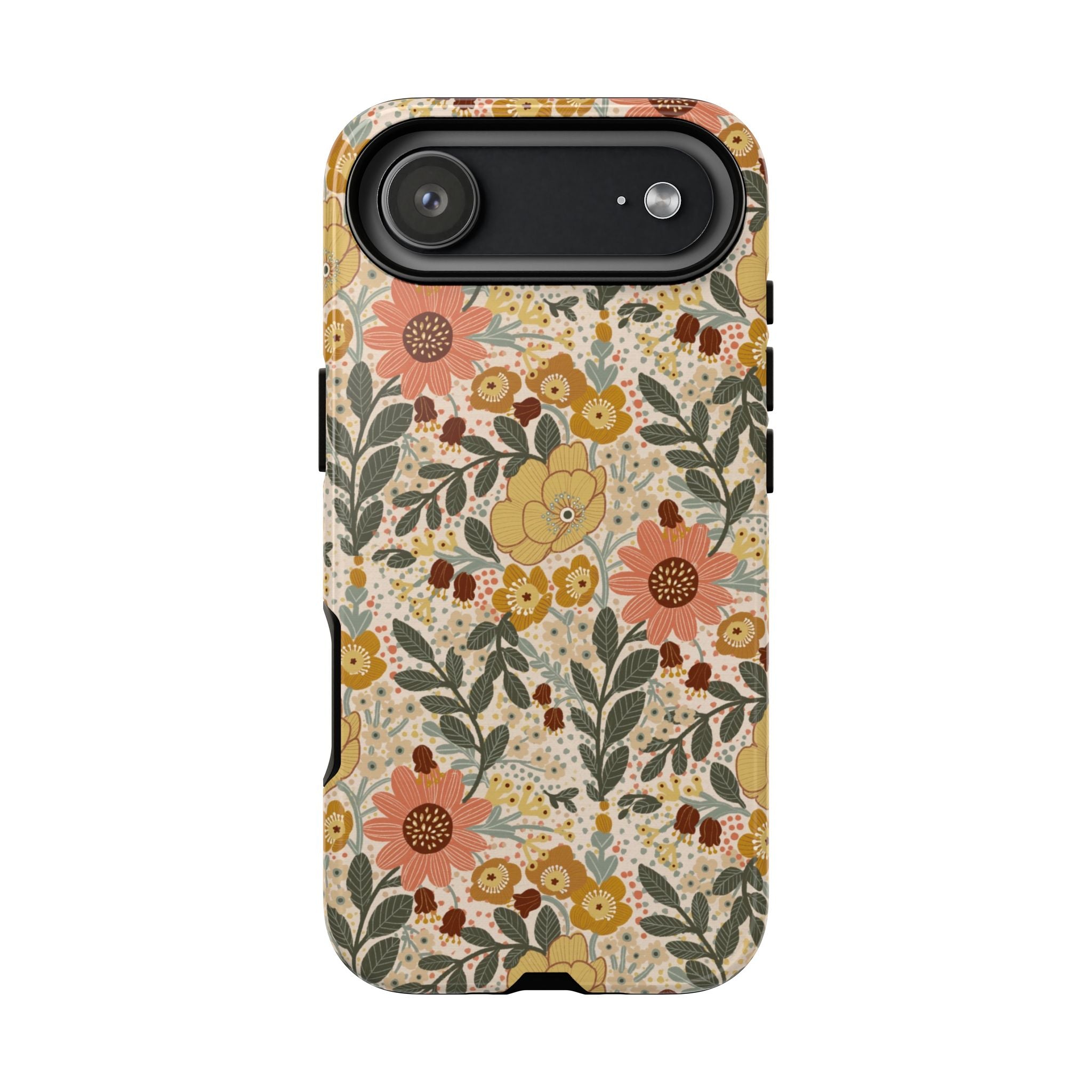 Vintage Floral Pattern Phone Case | Yellow Orange Wildflowers