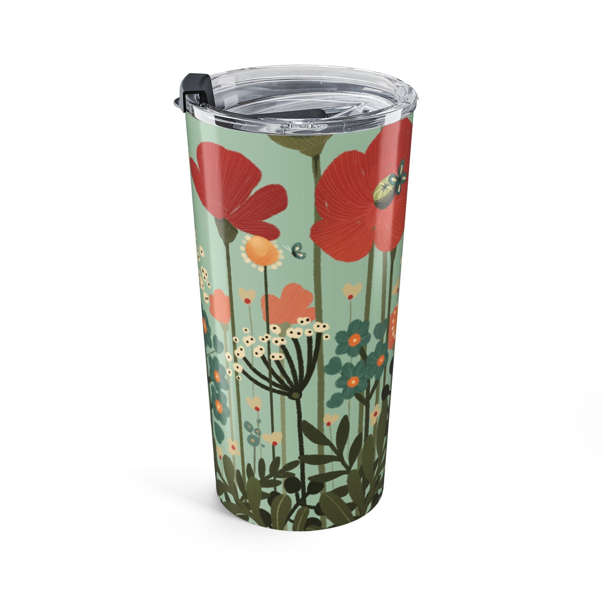 Floral Meadow 20oz Tumbler — Retro Wildflower Travel Cup