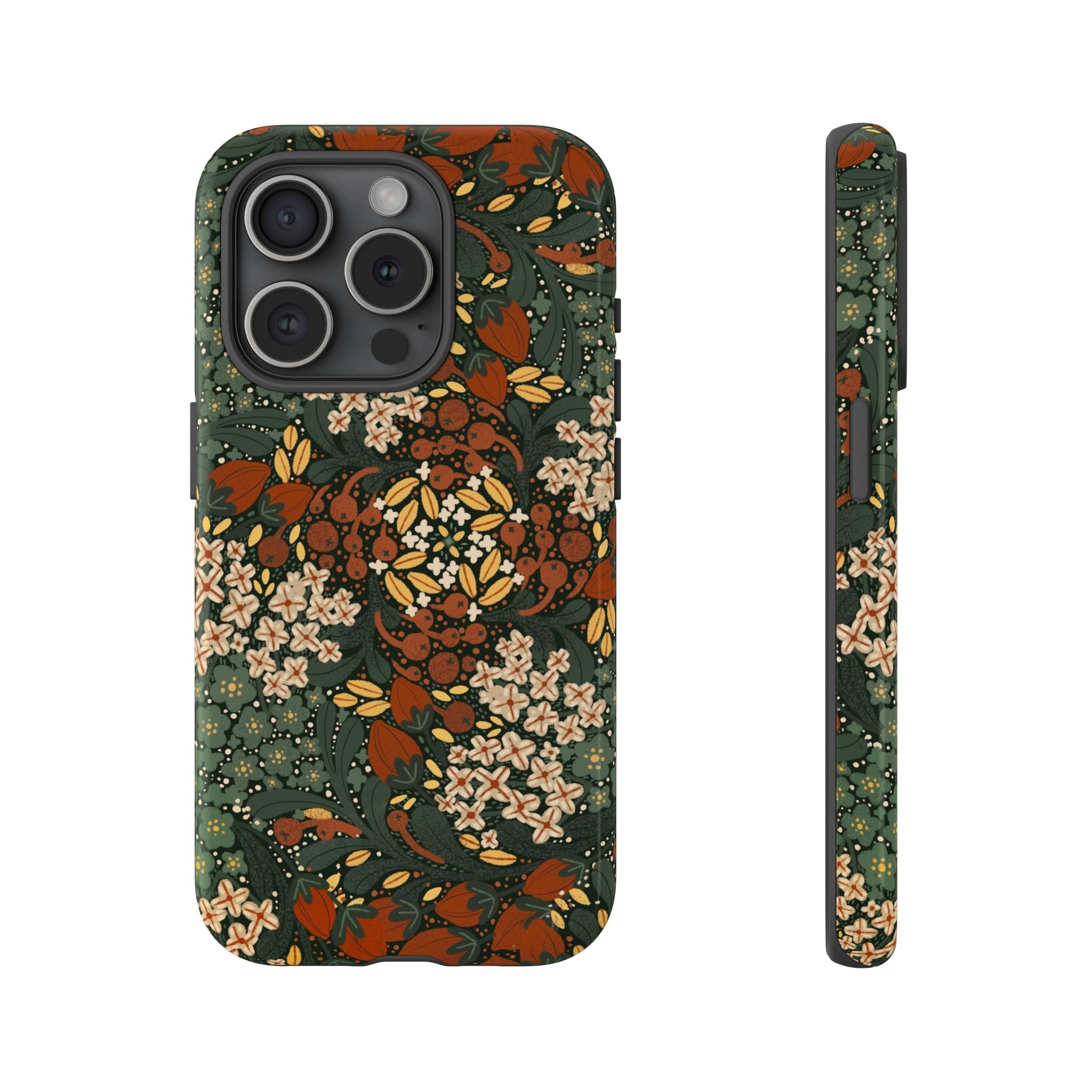 Autumn Floral Kaleidoscope Phone Case | Vintage Botanical Pattern