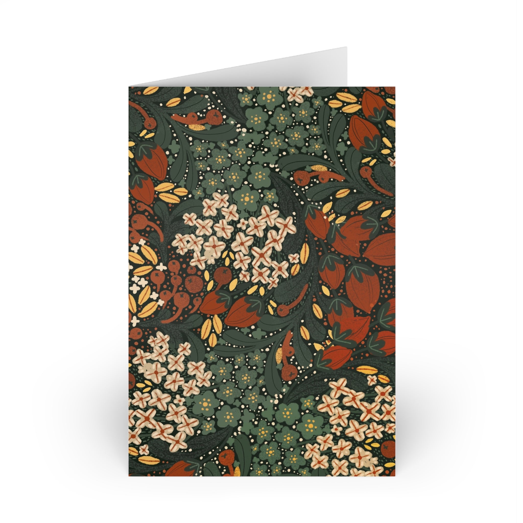 Vintage Floral Pattern Greeting Card | Botanical Note Card