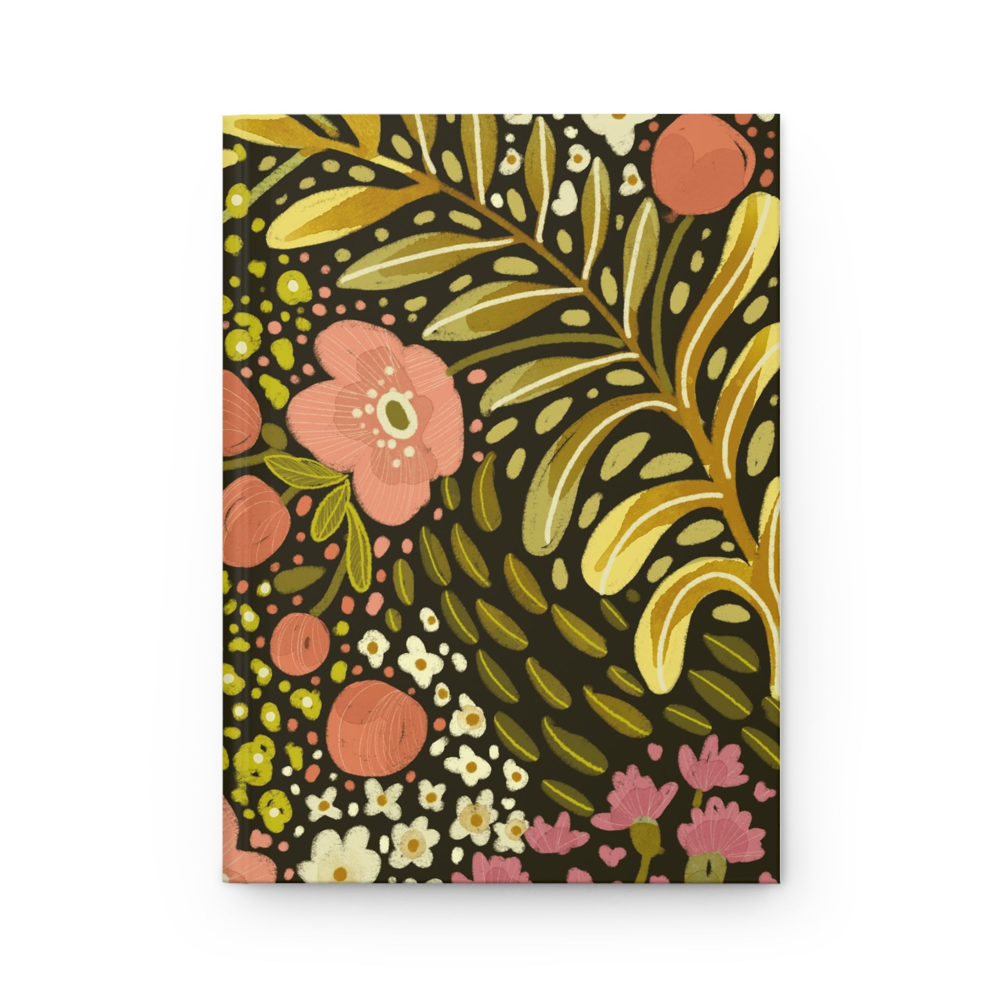 Vintage Floral Pattern Hardcover Journal | Botanical Notebook, Matte Cover