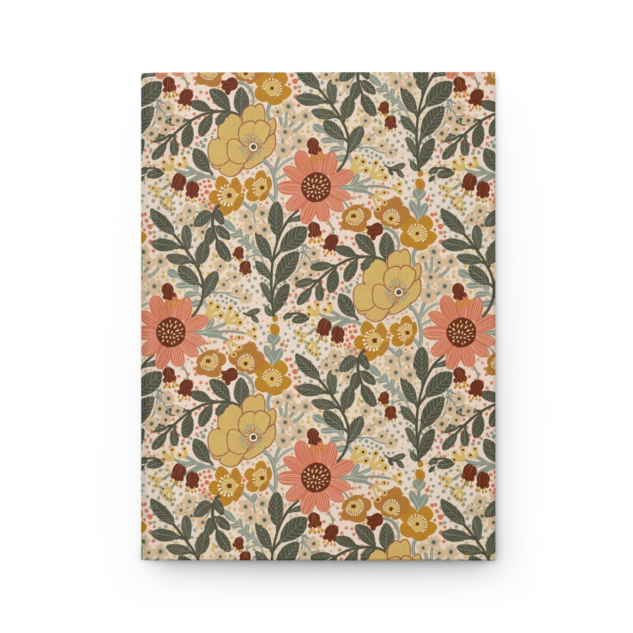 Vintage Floral Pattern Journal | Hardcover Notebook, Matte Cover