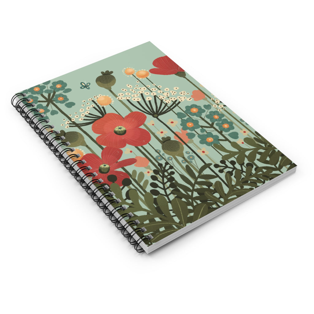 Floral Meadow Spiral Notebook — Ruled Journal for Notes & Lists