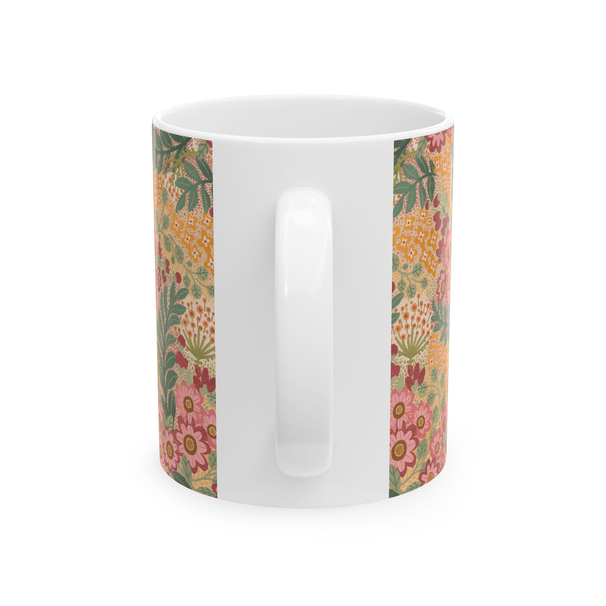 Floral Vintage Ceramic Mug — Retro Cottagecore 11oz & 15oz