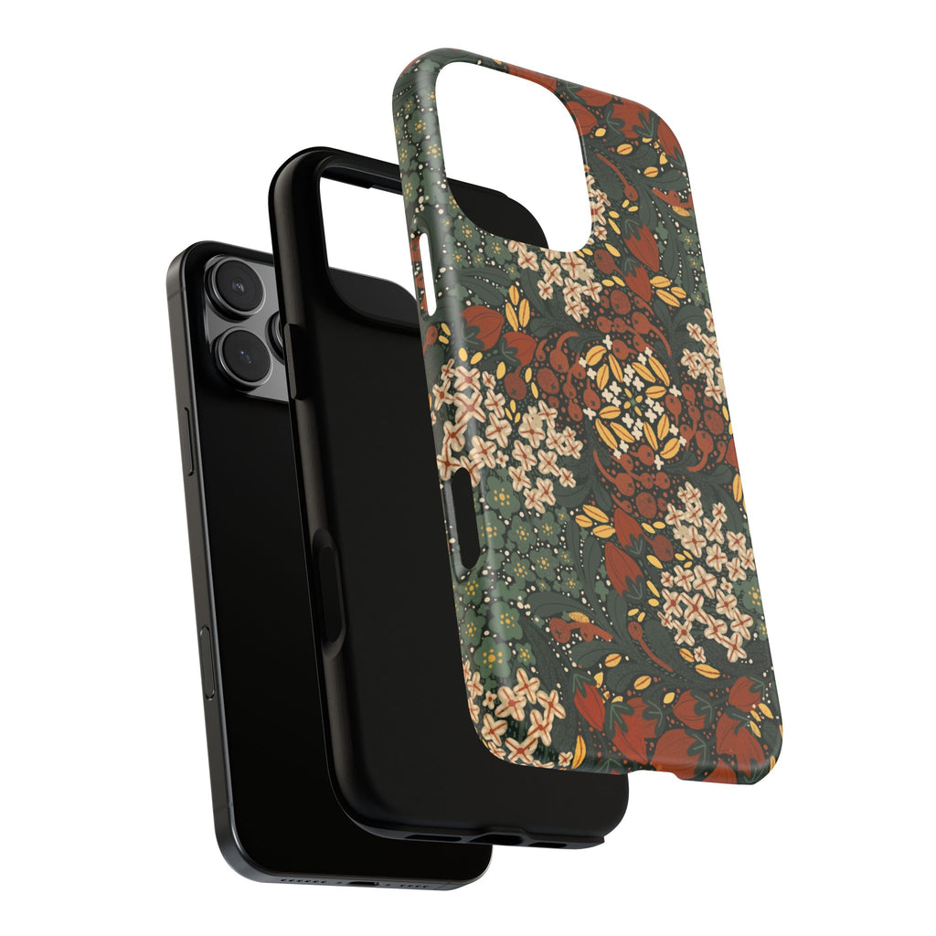Autumn Floral Kaleidoscope Phone Case | Vintage Botanical Pattern
