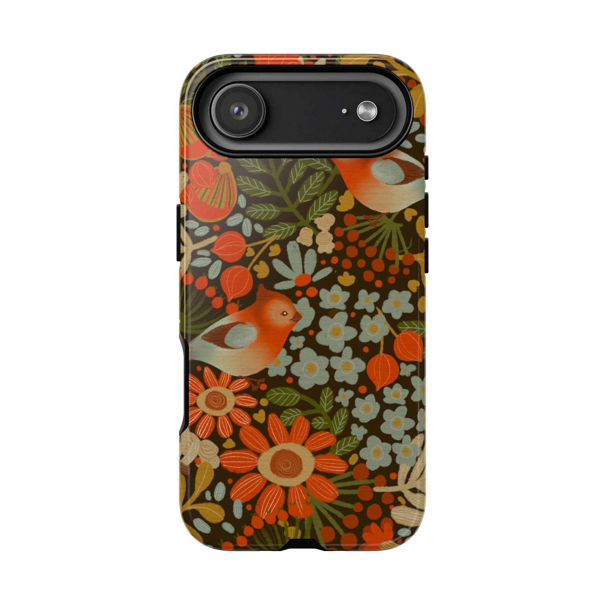 Retro Floral Birds Phone Case | Protective iPhone Cover