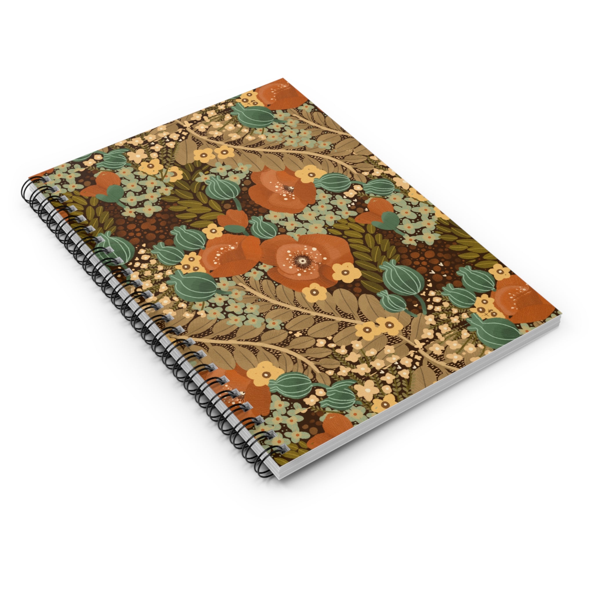 Autumn Vintage Floral Spiral Notebook — Ruled Journal for Notes & Lists
