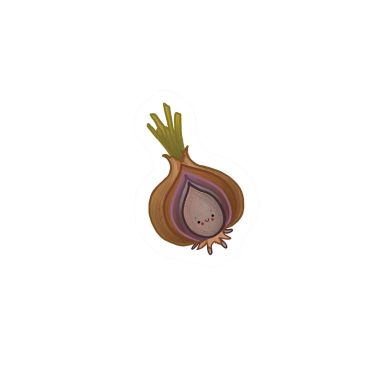 Onion Kiss-Cut Sticker — Cute Vegetable Laptop Decal