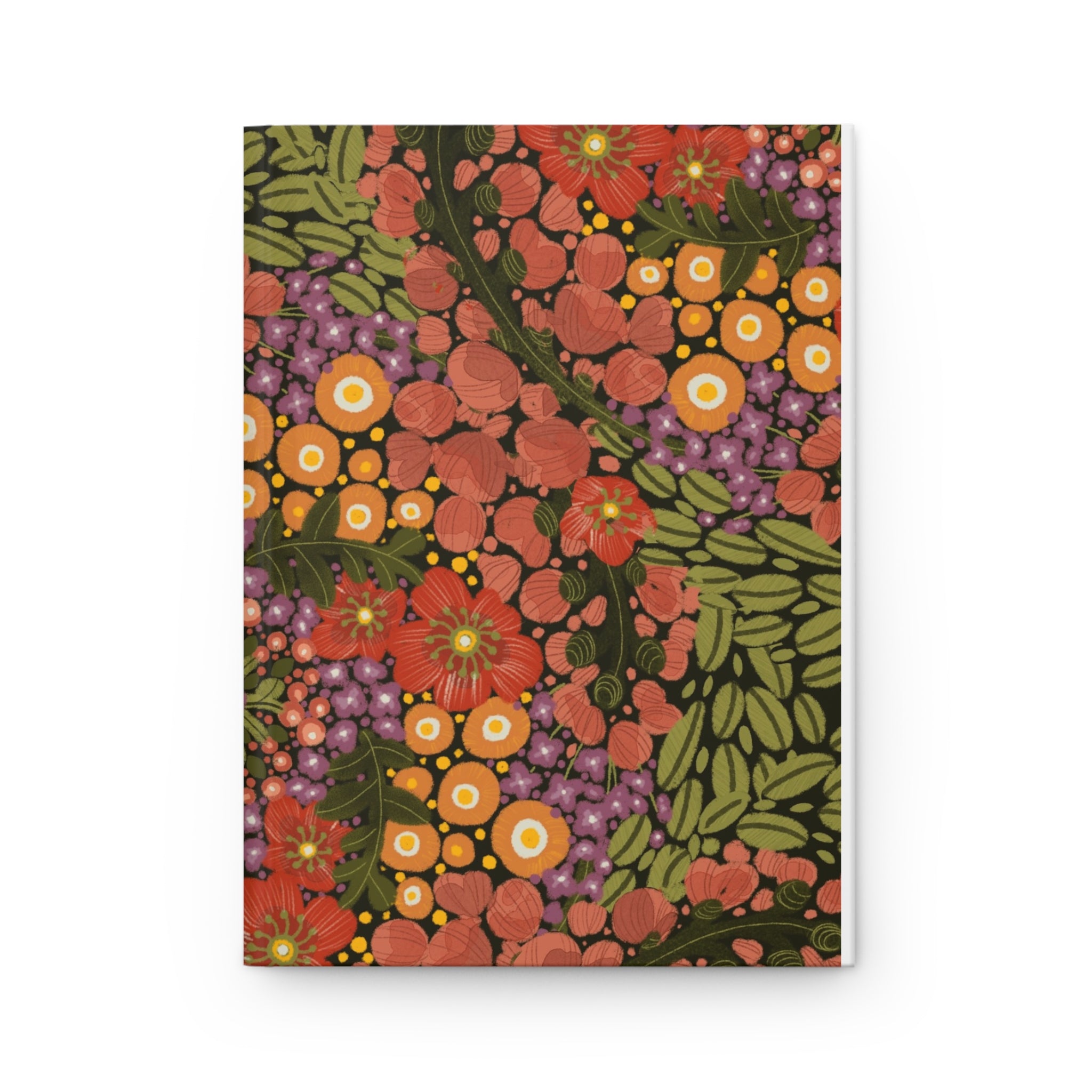 Retro Floral Pattern Hardcover Journal | Matte Botanical Notebook