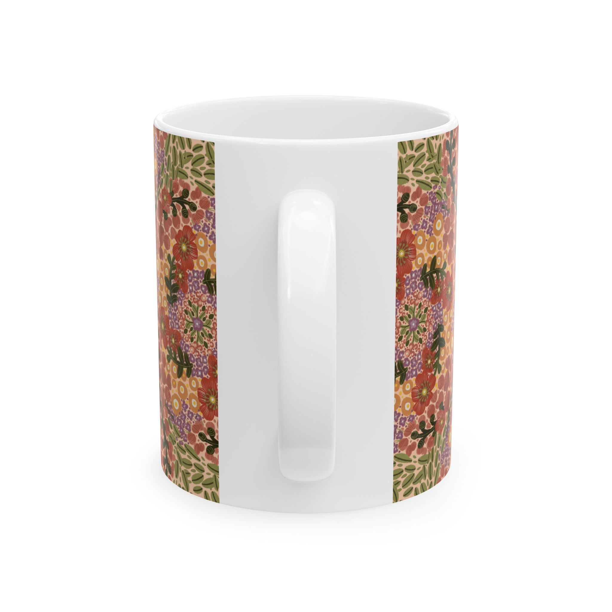 Vintage Floral Pattern Mug | Boho Flower Mandala Ceramic Mug