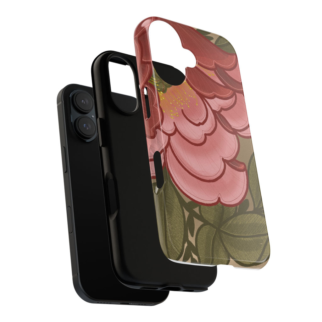 Floral Camellia Phone Case — Pink Garden Tough Protective Cover