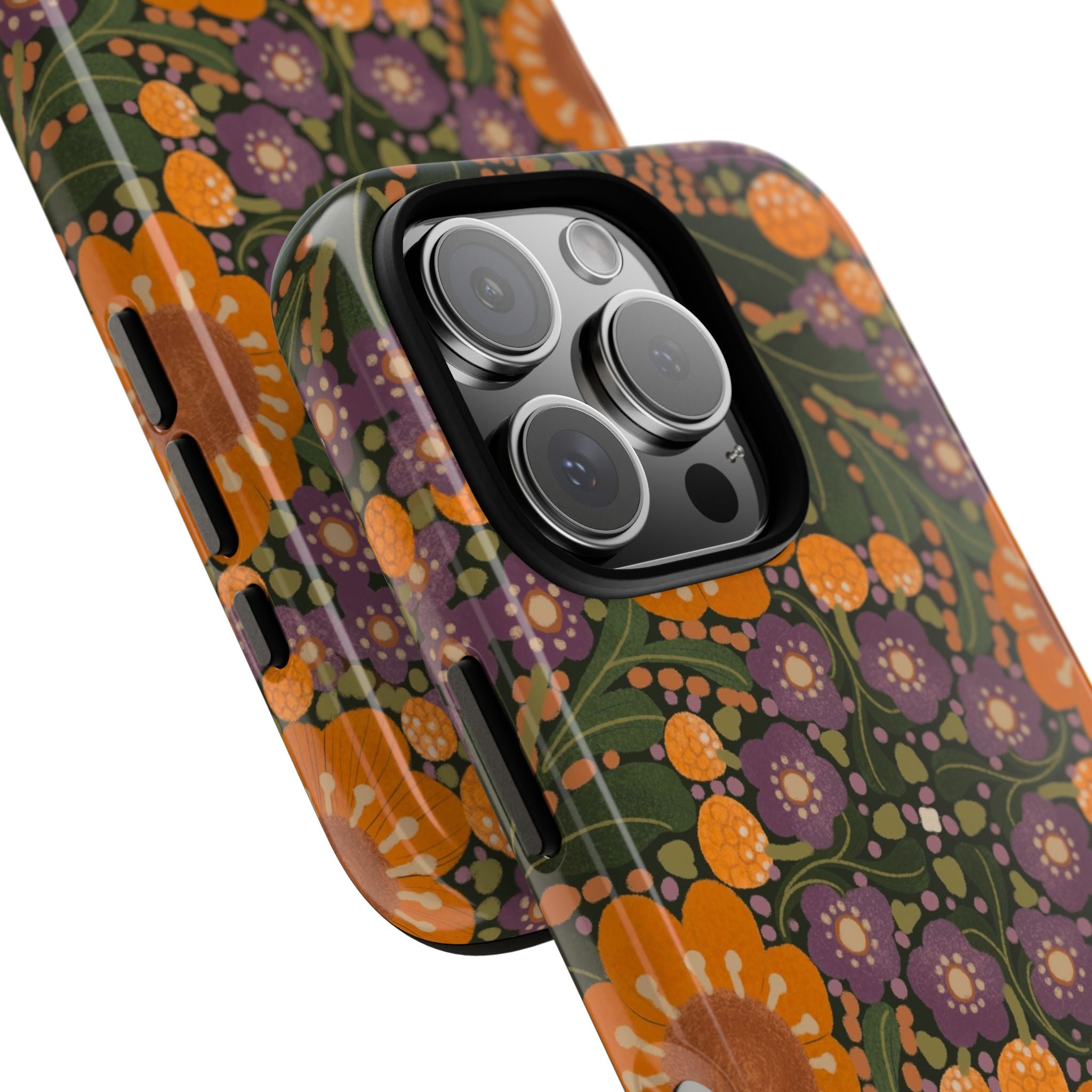 Retro Orange Floral Phone Case | Tough Case