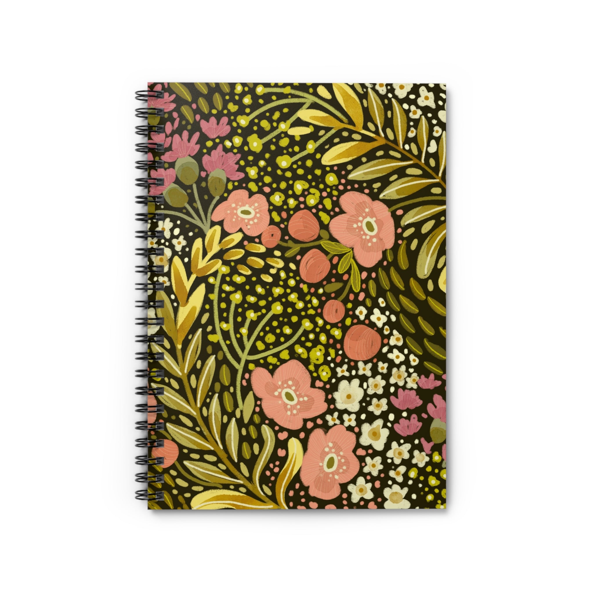 Vintage Floral Pattern Spiral Notebook | Ruled Journal