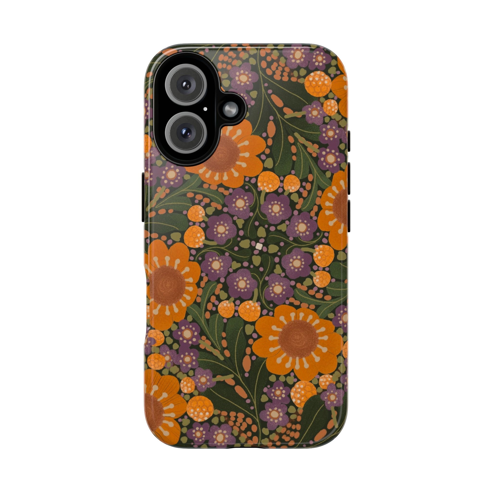 Retro Orange Floral Phone Case | Tough Case