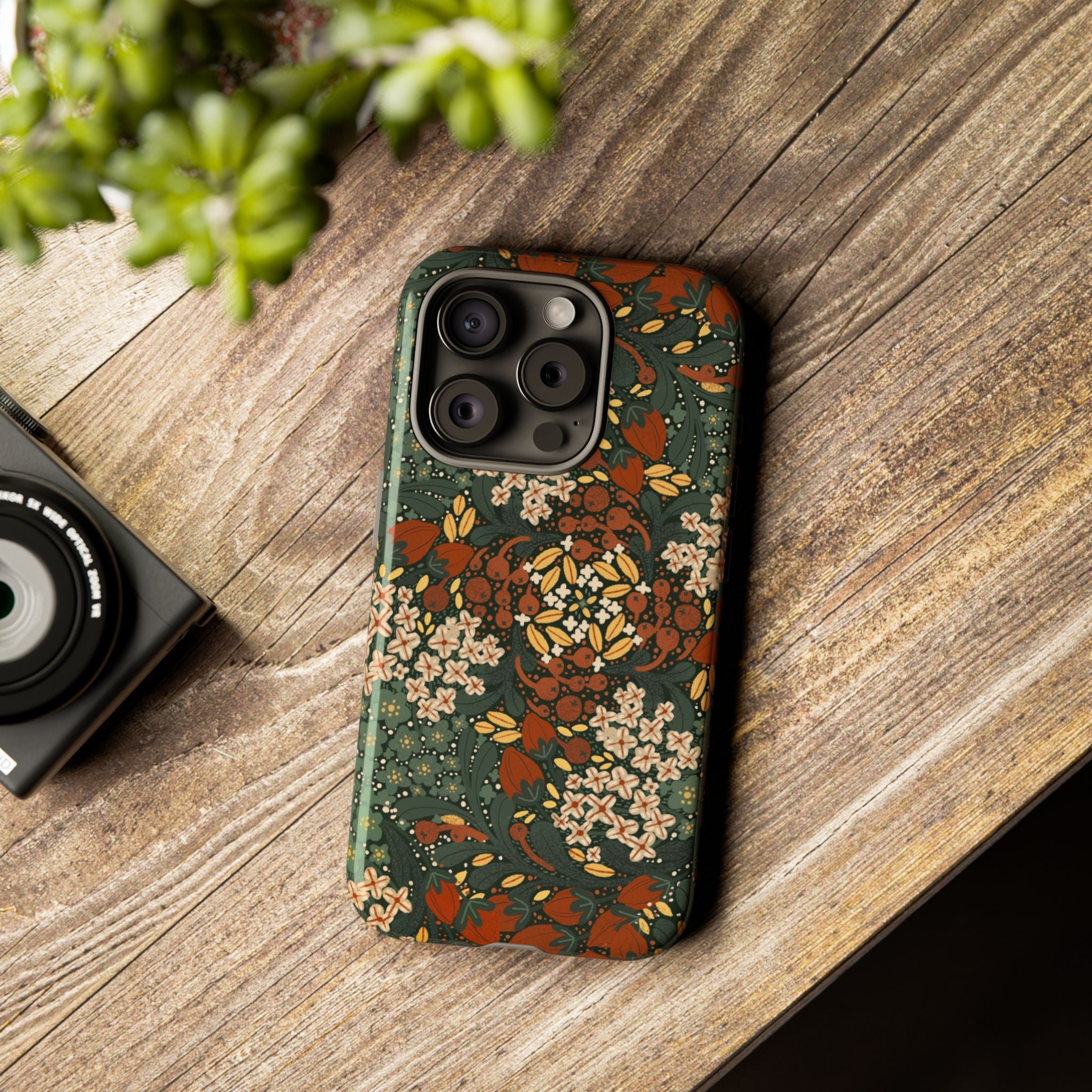 Autumn Floral Kaleidoscope Phone Case | Vintage Botanical Pattern