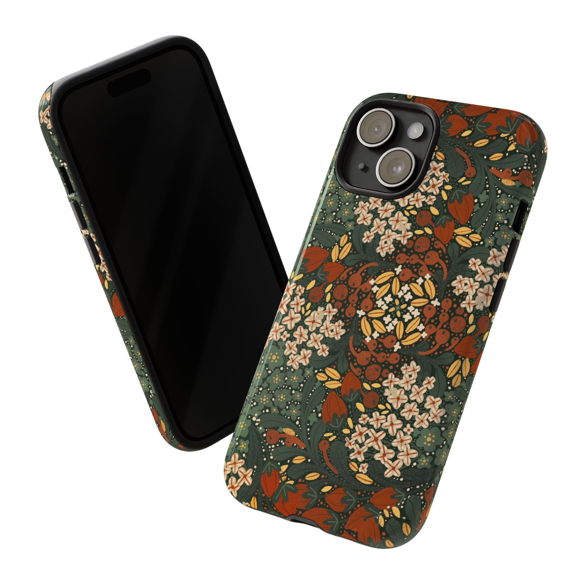 Autumn Floral Kaleidoscope Phone Case | Vintage Botanical Pattern