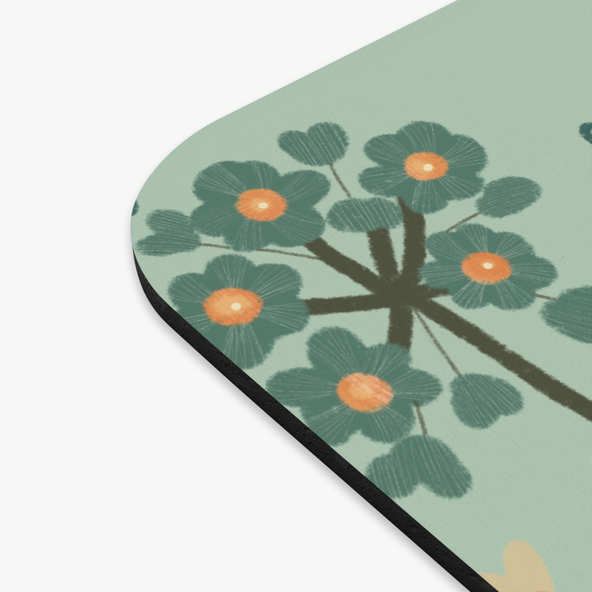 Floral Poppy Meadow Mouse Pad — Vintage Wildflower Desk Mat