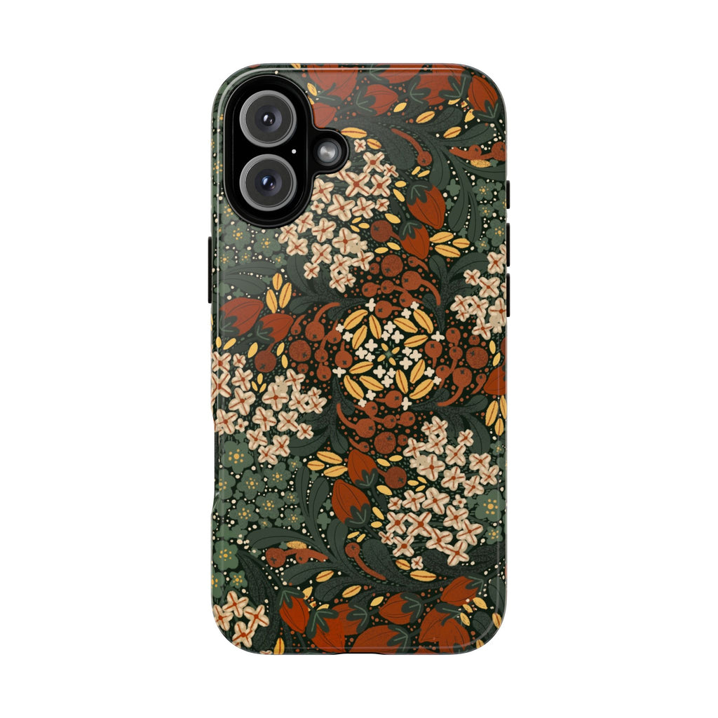 Autumn Floral Kaleidoscope Phone Case | Vintage Botanical Pattern