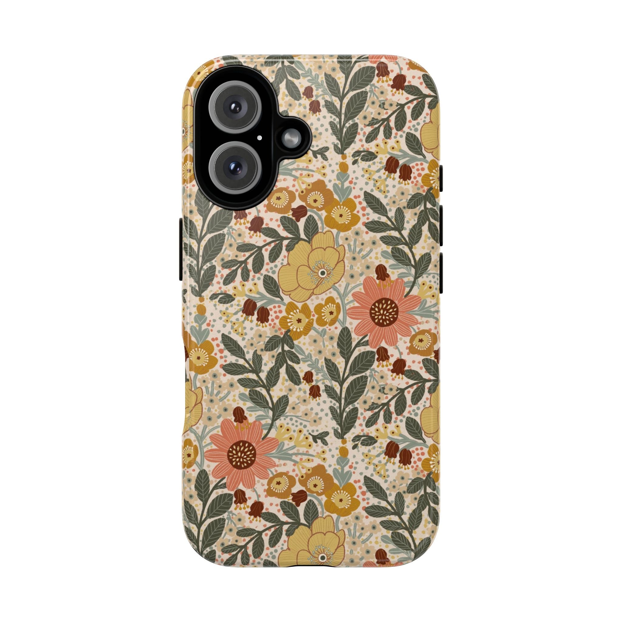 Vintage Floral Pattern Phone Case | Yellow Orange Wildflowers