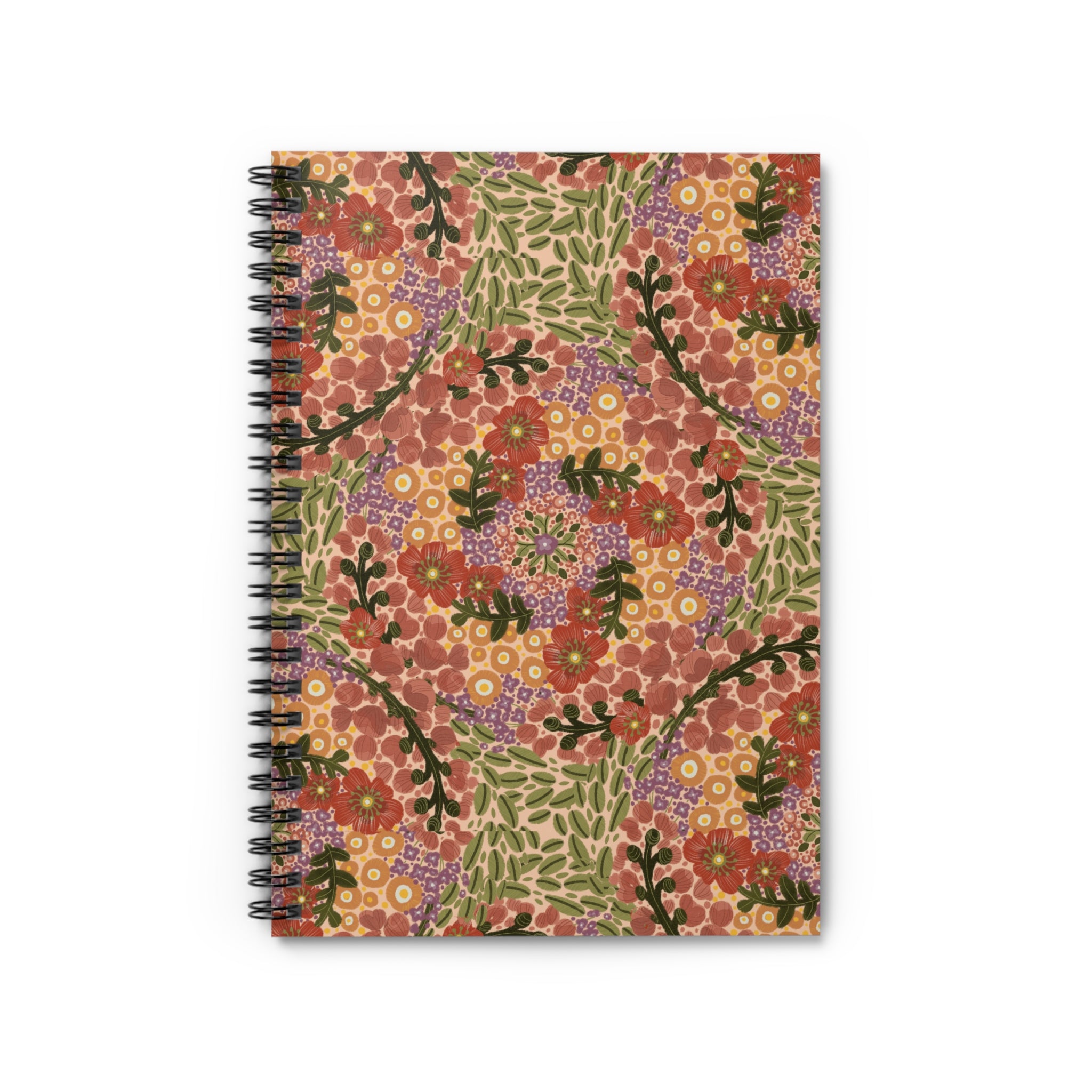 Vintage Floral Pattern Spiral Notebook | Ruled Journal