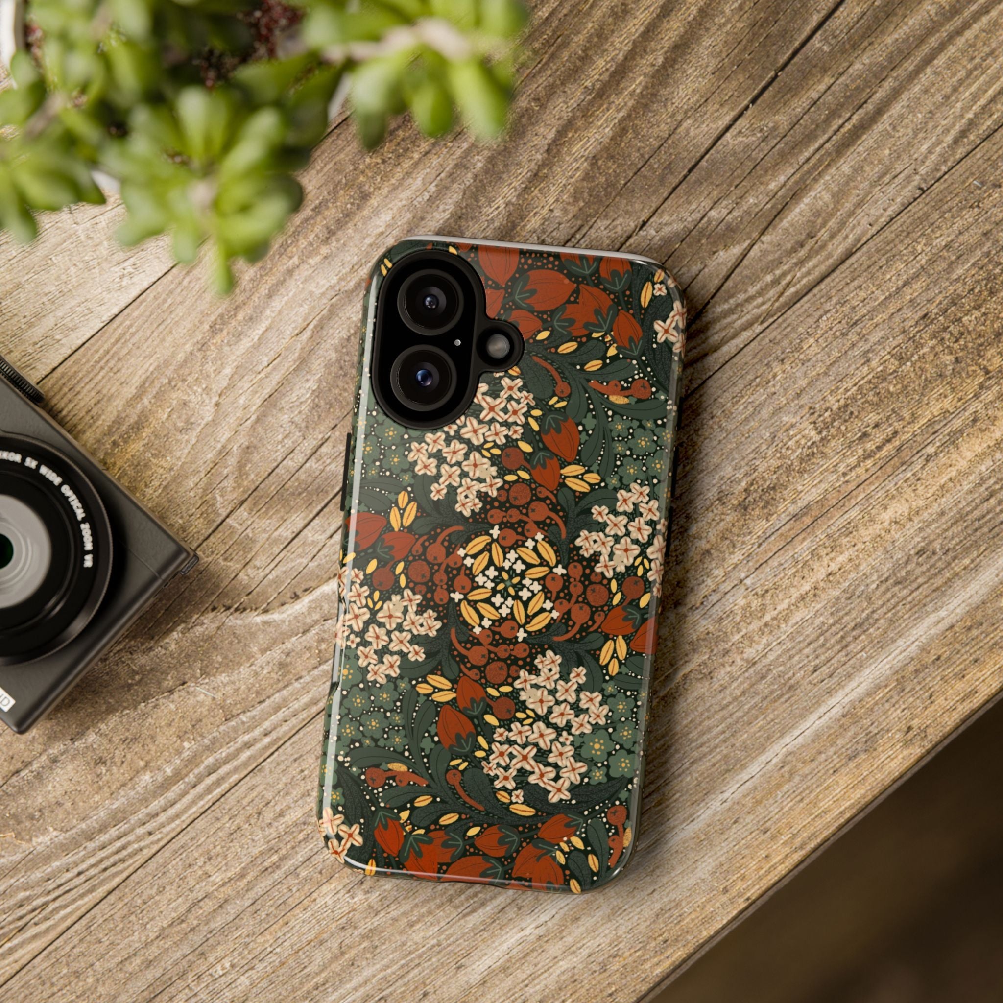 Autumn Floral Kaleidoscope Phone Case | Vintage Botanical Pattern