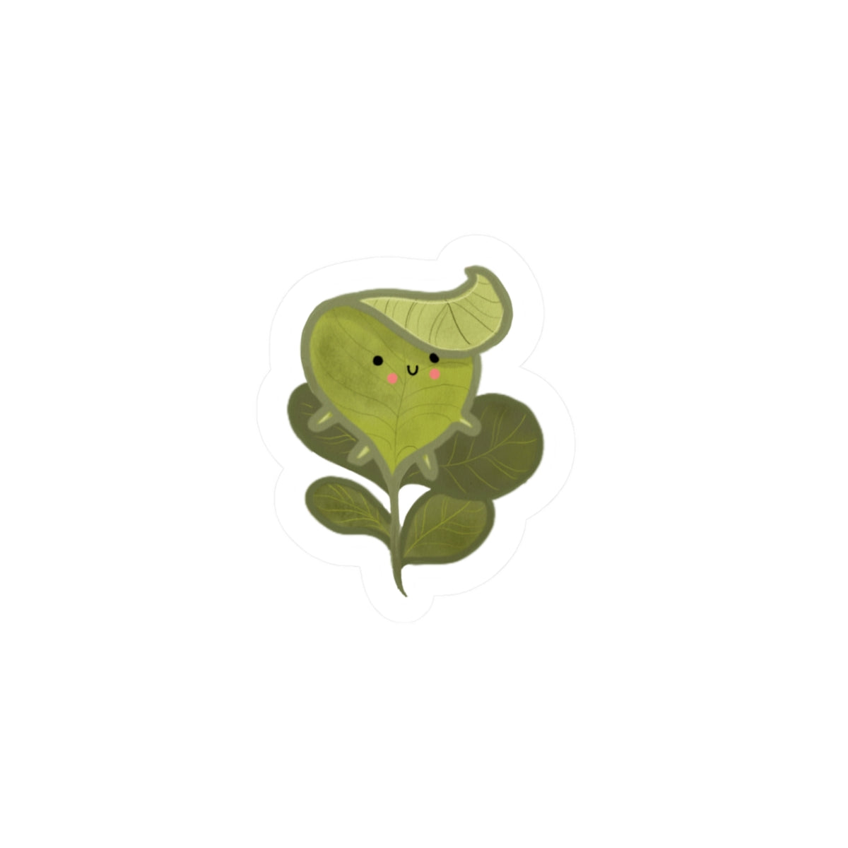 Cute spinach  Kiss-Cut Sticker — Kawaii Plant Laptop Decal