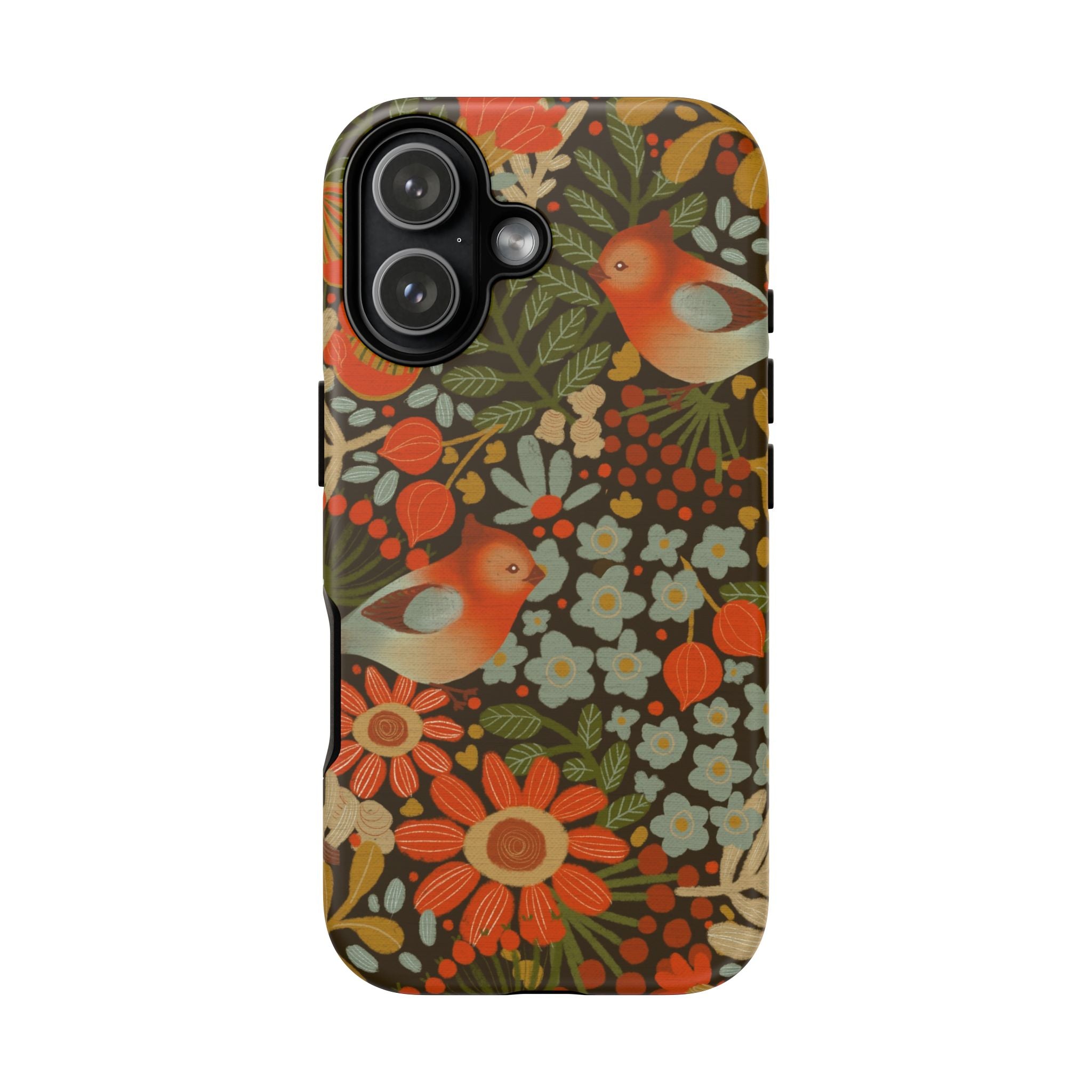 Retro Floral Birds Phone Case | Protective iPhone Cover