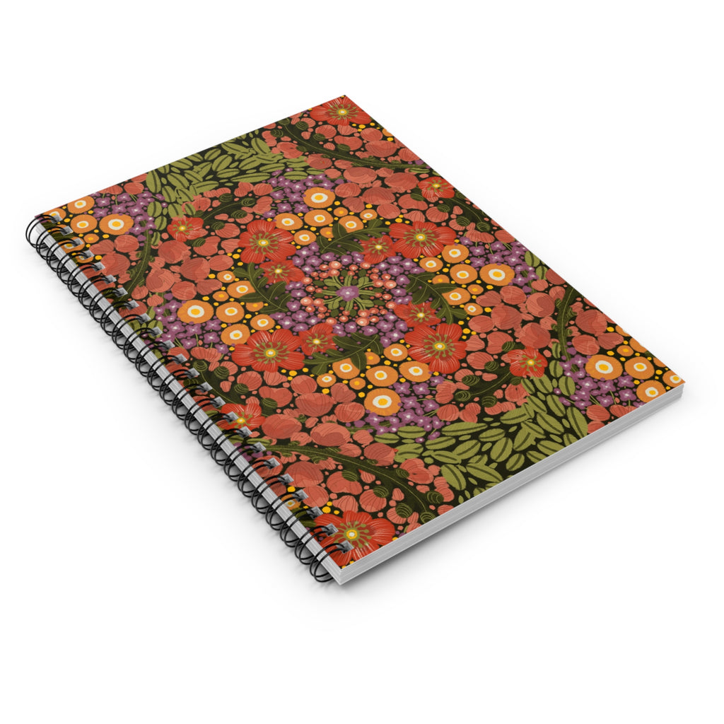 Autumn Floral Mandala Spiral Notebook | Ruled Journal