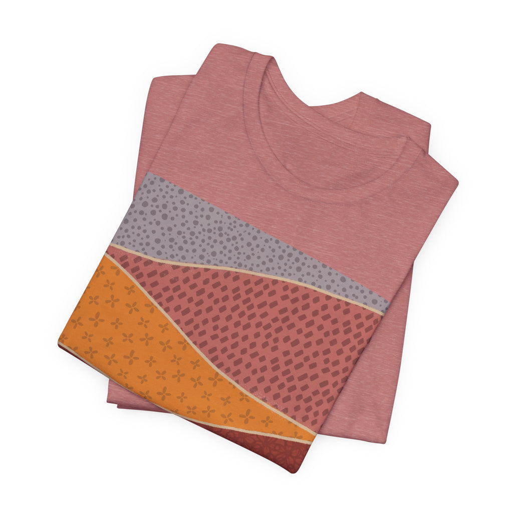 Abstract Desert Landscape Tee – Earth Tone Retro Wave T-Shirt