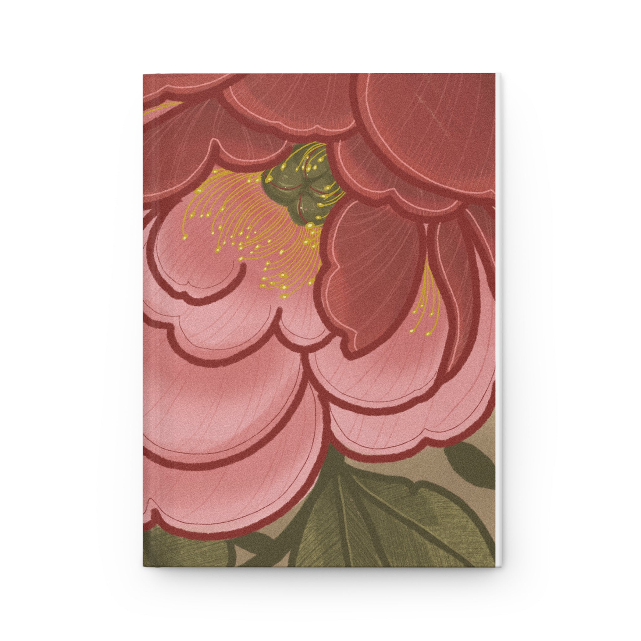 Floral Hardcover Journal – Vintage Pink Peony Notebook
